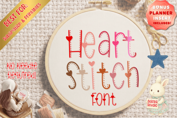 Heart Stitch: The Digital Craft Font with Real Handmade Charm